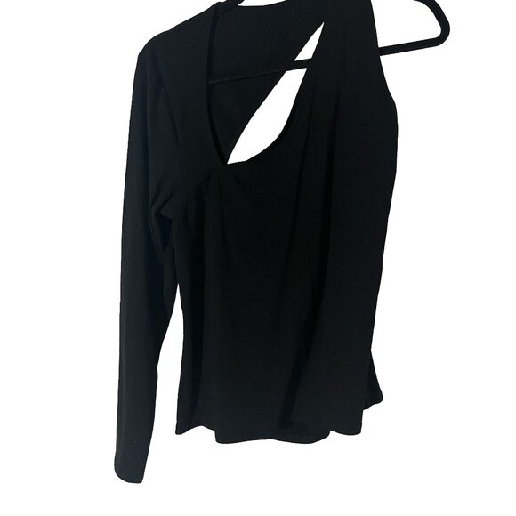 Express Asymmetrical Long Sleeve Cutout Top Plus Size XL - Picture 3 of 6